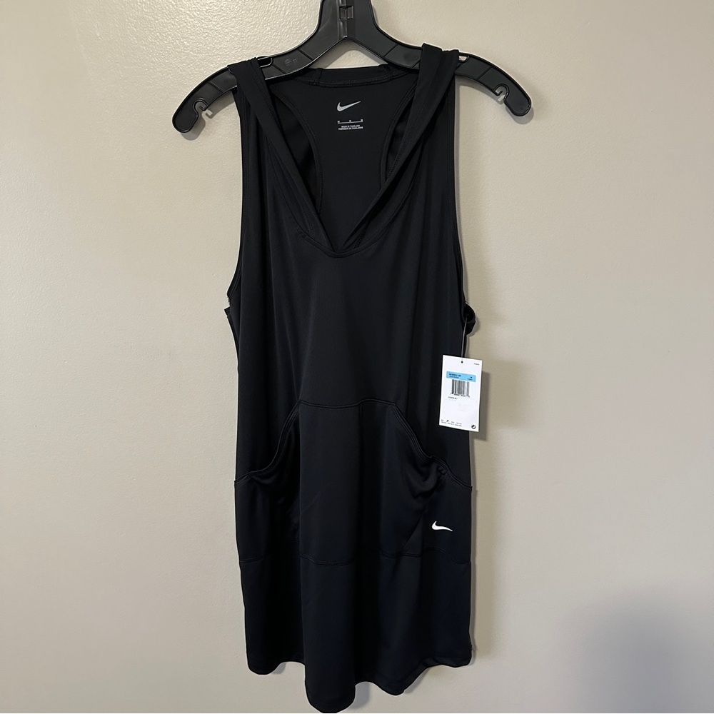 Nike Swim Black Hooded Sleeveless Cover Up